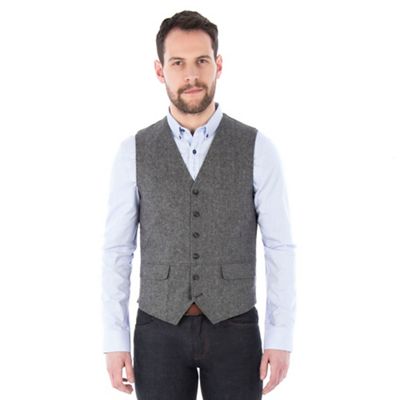 Grey multi nep weave waistcoat